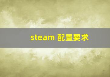 steam 配置要求